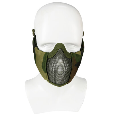 

Tactifans Tactical Foldable Mesh Mask With Ear Protection for Airsoft Paintball Adjustable Elastic Belt Strap Hunting Helmet