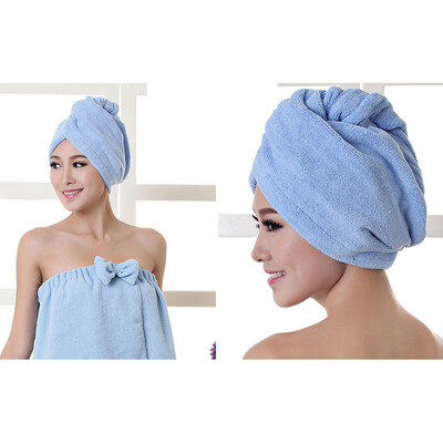 

Cntomlv Hot sale Lady Turban microfiber fabric thickening dry hair Towel super absorbent quick-drying hair Shower Towel Shower cap