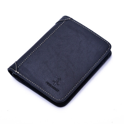 

Retro Tri-fold Mens Short Wallet Simple Mens Large Capacity Soft Leather Wallet