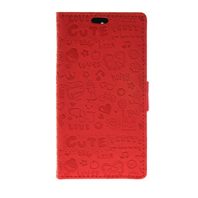 

MOONCASE Cute Little Witch Leather Side Flip Wallet Card Holder Stand Pouch ЧЕХОЛ ДЛЯ Huawei Ascend Y625 Red