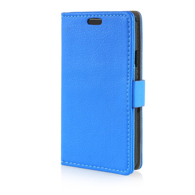 

MOONCASE Litch Skin Leather Side Flip Wallet Card Slot Pouch Stand Shell Back ЧЕХОЛ ДЛЯ LG Tribute / LG Optimus F60 Blue