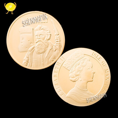 

Elizabeth II gold-plated commemorative coin Ned Kelly challenge coin "one of the worlds most influential women" collectibles