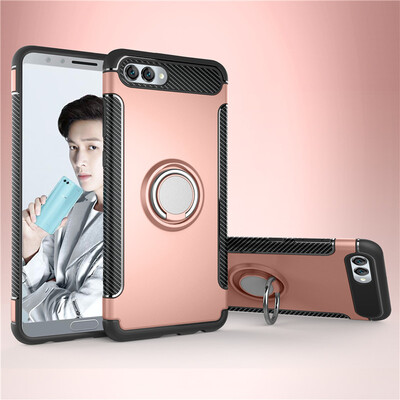

Huawei Nova 2S Armor Car Magnetic Suction Ring Bracket Silicon TPU Hard PC Phone Case