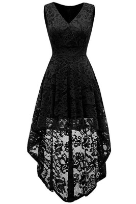 

Simple Cocktail Dresses Lace Short Front Long Back Dresses 2018