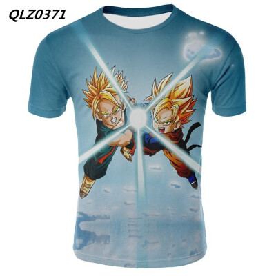 

Large Size Mens Fashion Casual T-shirt Dragon Ball Anime Print T-shirt Short Sleeve Slim Sport T-shirt Top