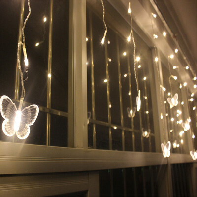 

JULELYS Butterfly LED Curtain Fairy Lights Decoration Garland Window For Gerlyanda Christmas Wedding Holiday Party Birthday