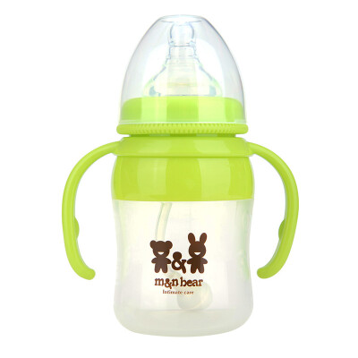 

N BEAR wide-caliber baby silicone bottle with handle anti-fall newborn platinum bottle bottle gas 170ml