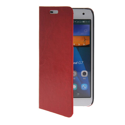

MOONCASE Slim Leather Side Flip Wallet Card Slot Pouch with Kickstand Shell Back чехол для Huawei Ascend G7 Red