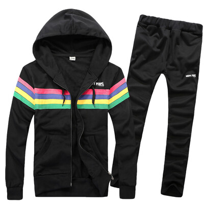 

Zogaa New Autumn Mens Suit Casual Stripes Couple Sports Long Sleeve
