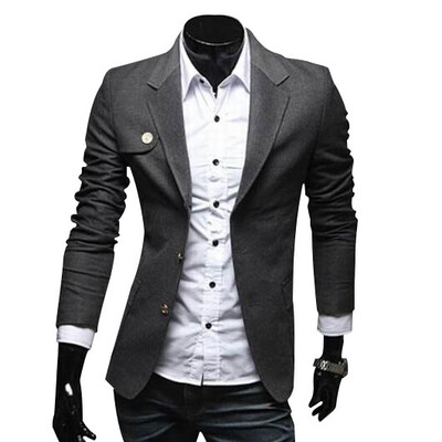 

Zogaa Fashion Slim Two Single-breasted Pure Color Men's Suit