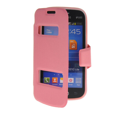 

MOONCASE View Window Leather Side Flip Pouch Stand Shell Back ЧЕХОЛ ДЛЯ Samsung Galaxy Trend Lite S7390 / S7392 Pink