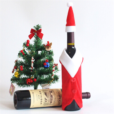 

MyMei New Christmas Santa Clause Clothing Hat Dress Wine Bottle Cover Decoration