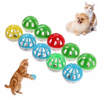 

Cntomlv Plastic Cat Pet Sound Toy Cat Toys Hollow Out Round Pet Colorful Playing Ball Toys With Small Bell Cat Products