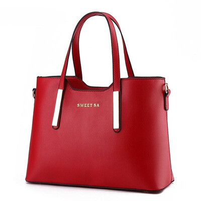 

SMOOZA Fashion handbag Solid Large Capacity Tote Bag Bolsa Feminina Sac A Main Leather Women Bags Ladies Luxury Shoulder Bag