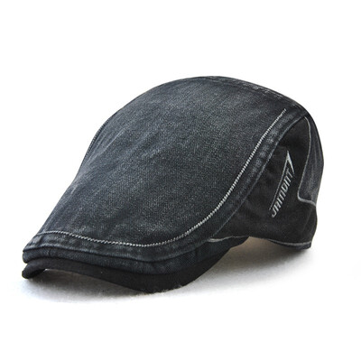 

Jamont Mens Vintage Cotton Newsboy Cap Summer Autumn Duckbill Visor Cabbie Ivy Peaked Cap Baker Boy Boina Casual Flat Beret Hat