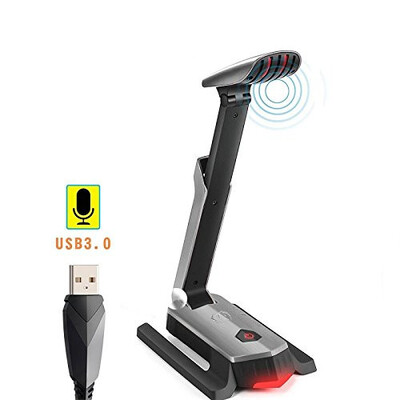 

GM-290 Multifunctional Desktop USB Microphone Flexible Mic for PC Laptop PS4 Gaming Chatting Meeting Podcast Recording
