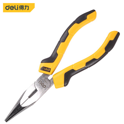 

Deli deli plastic handle needle-nosed pliers 55 high carbon steel clamp pliers handle PVC plastic pliers 6 inch DL0101