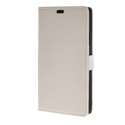 

MOONCASE Litch Skin Leather Card Slot Wallet Bracket Back Case Cover for Nokia Lumia 640  White