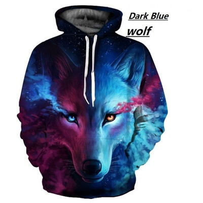 

New fashion men&women wear hooded 3D printing sweater casual long-sleeved couple models sweater coconut clothing