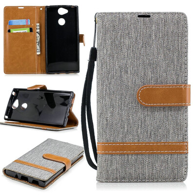 

BEFOSPEY Mixed Colors Denim PU LeatherSoft TPU Card Slot Stand Wallet Case For Sony Xperia XA252"2018