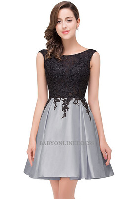 

Hot Sexy Backless Applique Knee Length Party Prom Gown Homecoming Cocktail Dress