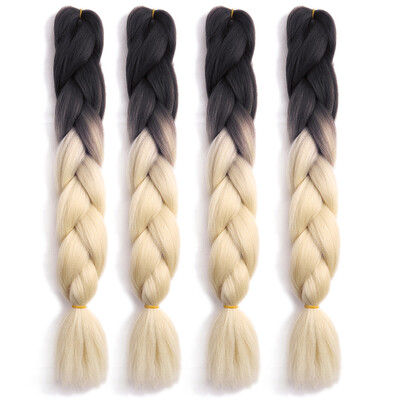 

63 Colors 4 piecelot Synthetic 2T3T4T High Temperature Fiber Ombre Braiding Hair 24 inch Jumbo Braids Hair Extensions