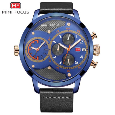 

MINI FOCUS Fashion Sports Leather Strap Men Watch MF0030G