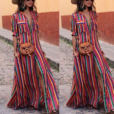 

Women Boho Floral Maxi Long Dress Summer Evening Party Beach Sundress Plus Sizes