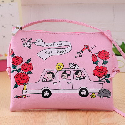 

Shouyou female bag cartoon leather shoulder bag Messenger bag cute Messenger bag JD-SN-57 pink