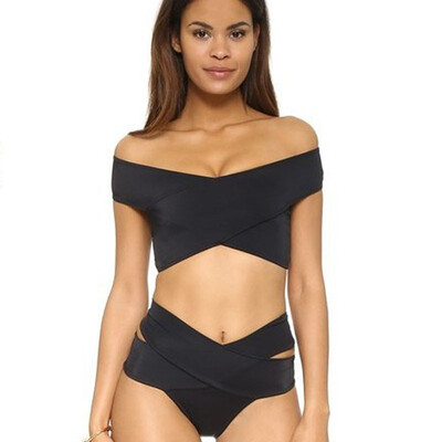 

Flat Shoulders Swimsuit Sexy Womens Swimming Suit Two Pieces Set Beach Summer Swimwear Women