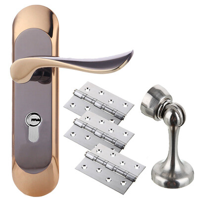 

Yuhuaze Door Lock MLJ-7610 Simple Interior Door Lock Set with Hinge Door Stopper