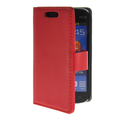 

MOONCASE Slim Leather Flip Card Pouch with Kickstand Shell Back Case Cover for Samsung Galaxy Trend Lite S7390 S7392 Red