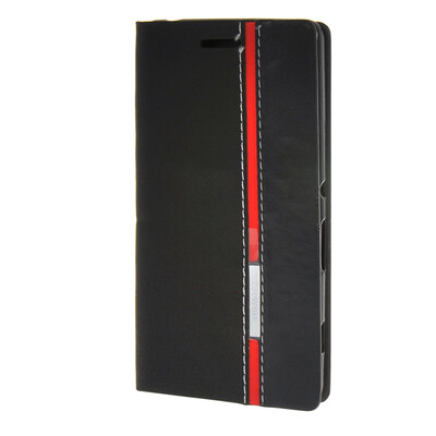 

MOONCASE Sony Xperia C4 Case Minimalist style Leather Card Wallet Flip Slot Bracket Back Case Cover Black