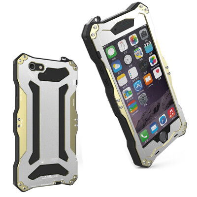 

R-JUST Waterproof Shockproof Dustproof Snowproof Metal Bumper Tempered Glass Case Cover For iPhone 6 6S Plus