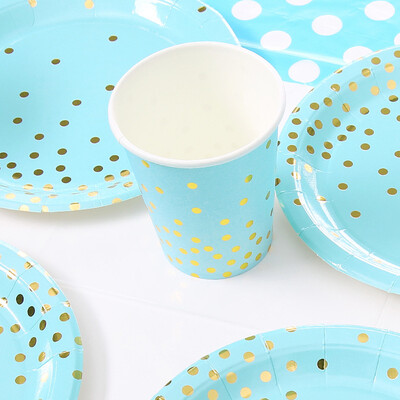 

FANLUS Value Pack Cupcake Toppers Picks- Various Themes 7 inch Party paper plate with Gold Foil 10 PCS "Stars& Sparkles Theme