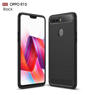 

Goowiiz Phone Case For Oppo R15R15 Dream Fashion Slim Carbon Fiber TPU Soft Silicone Prevent falling