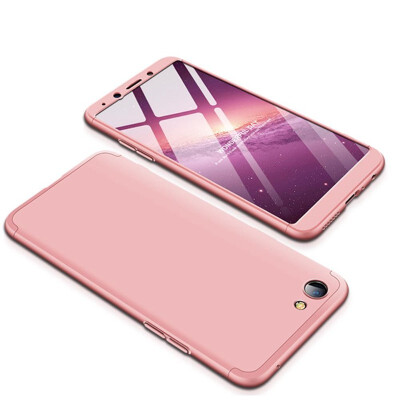 

MOONCASE Three-parts structure design Full Protection Hard Plastic Combination Case for Oppo Realme 1 Pink