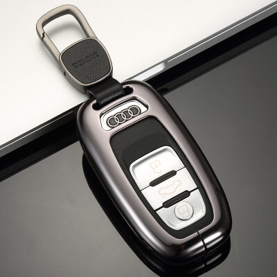 

Di Galen metal color shell new Audi AL6 Q5 A7 A8L key set special key package smart key protection shell car keychain - sky gray