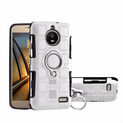 

SHS Phone Case For Motorola Moto E4 E4 Plus EuropeanCC Plus Luxury Armor Ring Bracket Silicon TPU Lattice texture