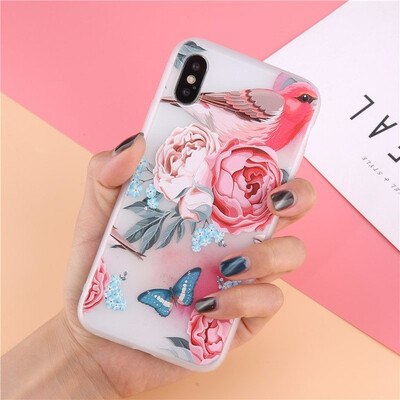 

Flower Phone Case For iPhone 6 6s Plus Clear Rose Floral Cases For iPhone X 8 7 6S Plus