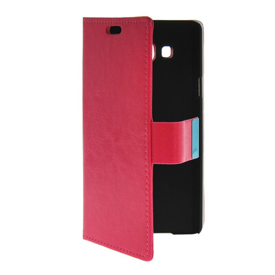 

MOONCASE Slim Leather Side Flip Wallet Card Slot Pouch with Kickstand Shell Back чехол для Samsung Galaxy A7 Hot pink