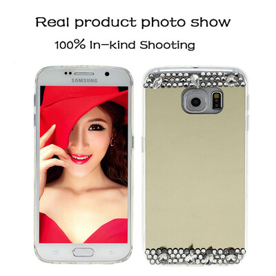 

Hot Bling Soft Silicone Mirror Rhinestone Case Cover for Samsung Galaxy S6 edge