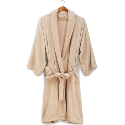 

Sanli cotton thickened casual nightgown star hotel clubs bathrobe lovers home service men and women sweat sauna clothes seasons universal  beige