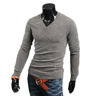 

Zogaa New Mens Knitwear Slim Long Sleeve V Collar