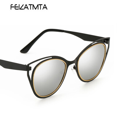 

FEIZATMTA Поляризованные солнцезащитные очки Женщины Cat Eye Солнцезащитные очки Новая мода Дамы сплава Frame Eyewear Девушки Летние вождения UV400 Окулос