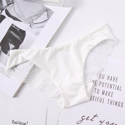 

Hot sale womens sexy lace panties seamless Ice silk breathable panty Hollow briefs for women traceless girls underwear