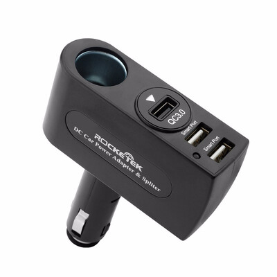 

Rocketek multi usb car charger 3A 3 USB fast quick charge QC 30 Socket Cigarette Lighter phone adapter accessories car-charger