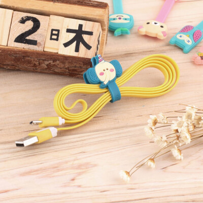

Наушники Earbud наушников Силиконовый кабель Шнур Wrap Winder Организатор держатель темно-зеленый слон