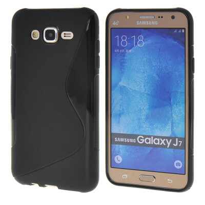 

MOONCASE Galsxy J7 Case S - Line Flexible Durable Silicone Gel TPU Skin Slim Case Cover for Samsung Galsxy J7 Black