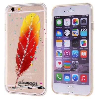 

MOOCASE Разноцветные блестящие Оперение шаблон Премиум Прозрачный ТПУ Дело Чехол для iPhone 6 4.7 '' / iPhone 6 Plus 5.5 ''